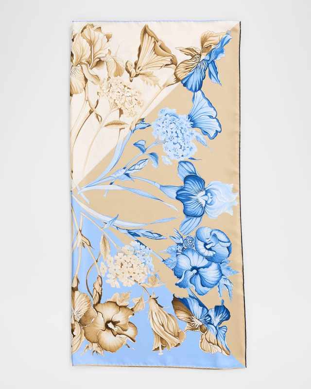 Floral-Print Silk Scarf